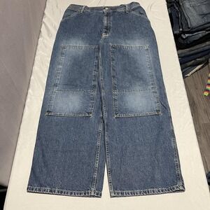 Polo Ralph Lauren Jeans Men 38x30 Blue Relaxed Wide Leg Military Carpenter Denim